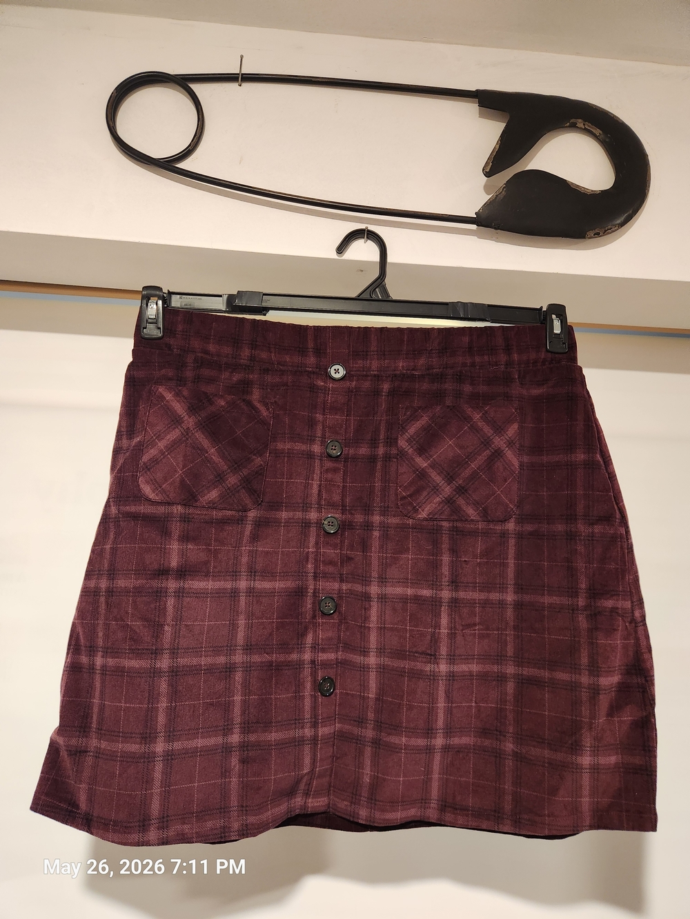 torrid Burgundy Plaid Button-Front Mini Skirt Nwt